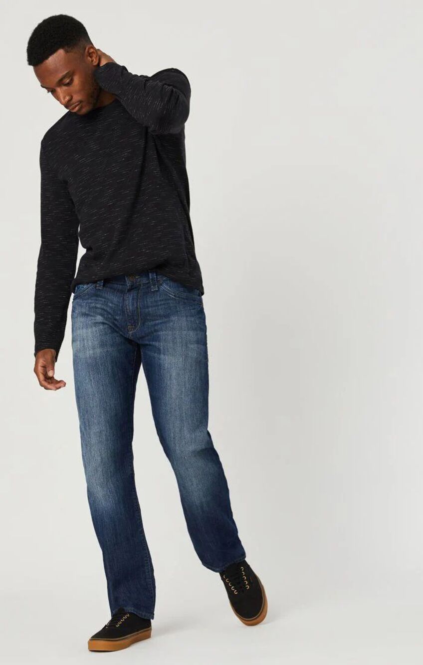 Mavi Jeans Mens Blue Zach Straight Leg Denim Zip Fly Medium Wash Casual 29x30